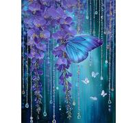 60 Piece Jigsaw Puzzles for Adults, Impossible Hard Difficult Challenging jigsaw puzzle 60 pieces adult Puzzles Classic Educational Games 40x28cm,Butterfly Purple Flower
