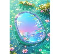60 piece Jigsaw Puzzles for Adults Impossible Hard Difficult Challenging Puzzle, jigsaws 60 pieces for adults Fun Activity & Present for The Whole Family, Theme:Oval Mirror Lake