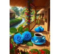 60 piece Jigsaw Puzzles for Adults Impossible Hard Difficult Challenging Puzzle, jigsaws 60 pieces for adults Fun Activity & Present for The Whole Family, Theme:Flower Balcony