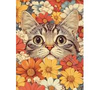 60 piece Jigsaw Puzzles for Adults Impossible Hard Difficult Challenging Puzzle, jigsaws 60 pieces for adults Fun Activity & Present for The Whole Family, Theme:Cat Flower