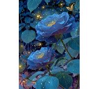 60 piece Jigsaw Puzzles for Adults Impossible Hard Difficult Challenging Puzzle, jigsaws 60 pieces for adults Fun Activity & Present for The Whole Family, Theme:Night Firefly Flower