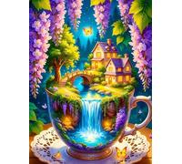 60 piece Jigsaw Puzzles for Adults Impossible Hard Difficult Challenging Puzzle, jigsaws 60 pieces for adults Fun Activity & Present for The Whole Family, Theme:Teacup Landscape