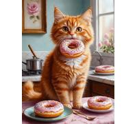60 piece Jigsaw Puzzles for Adults Impossible Hard Difficult Challenging Puzzle, jigsaws 60 pieces for adults Fun Activity & Present for The Whole Family, Theme:Kitchen Donut Cat