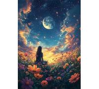 60 Piece Jigsaw Puzzles for Adults, Jigsaws 60 Pieces Adult Challenging puzzles Games, Fun Birthday Gifts & Family puzzle Activity(Wildflowers Dusk Girl)