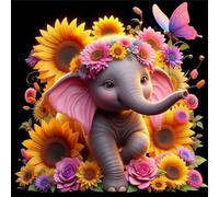 60 Piece Jigsaw Puzzles for Adults Sunflower Elephant Butterfly, Fun Challenges, Educational Games, Difficult Jigsaw Puzzles for Adults, Puzzle 60 Pieces