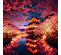 60 Piece Jigsaw Puzzles for Adults Tower Lake Scenery, Educational Games, Impossible Hard Difficult Challenging, Relaxation Jigsaw Puzzles for Adults 60 Pieces 13.8x13.8 inch