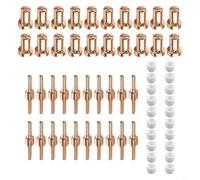 60-Piece Plasma Cutter Nozzle Tip Consumables Set for LG-40, Torch, CUT40 & for CUT50 Plasma Cutting Machines - Copper Tips, Porcelain Cups & S