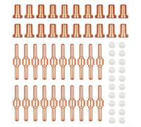 60-Piece Plasma Cutter Nozzle Tips, Electrodes & Ceramic Distributors for LG-40, CUT40 & for CUT50 Torches - Copper Nozzle Heads, High The
