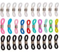 60 Pieces 20x6mm Eyeglass Chain Ends Adjustable Silicone End Connectors Anti-Slip Ends Retainer Eyeglass Strap Holder Ends for Sunglasses Chain, Sports Eyeglasses Strap (Assorted Color)