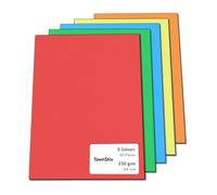 60 Pieces, 230gsm - A4 Coloured Card, Thick Cardstock Paper - 5 Colours