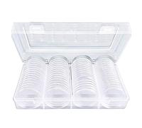 60 Pieces 40 Mm Coin Capsules Protect Gasket Coin Holder Case With Storage Organizer Box For Coin Collection Supplies (white)