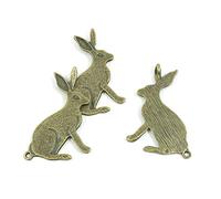 60 Pieces Antique Bronze Tone Jewelry Charms D01739 Hare Rabbit Craft Art Making Crafting Beading