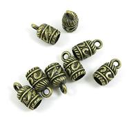 60 Pieces Antique Bronze Tone Jewelry Charms I2DH0S Tassel Head Leather Cord End Cap Craft Art Making Crafting Beading