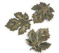 60 Pieces Antique Bronze Tone Jewelry Charms Y6SH4X Life String Oak Big Leaf Craft Art Making Crafting Beading