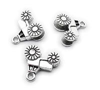 60 Pieces Antique Silver Tone Jewellery Charms Craft Art Making Crafting Beading Supplies F8UT9N Tractor