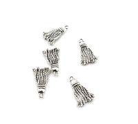 60 Pieces Antique Silver Tone Jewelry Charms U5SZ8J Fake Tassel Craft Art Making Crafting Beading