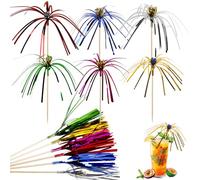 60 Pieces Cocktail Accessories for Drinks,Cocktail Umbrellas 17cm Cocktail Umbrellas for Drinks Halloween Cocktail Accessories,Cocktail Umbrellas for Party Drinks Decoration Fruit Lid Bar Snacks