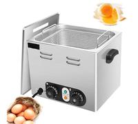60 Pieces Commercial Egg Boiler Hot Spring Egg Boiler 30~110°C Temperature Control + 0-60 Minute Timer Even Heating Soft-Boiled Egg/Half-Boiled Egg Machine