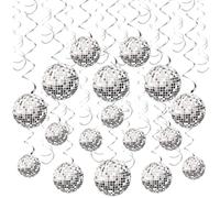 60 Pieces Disco Party Decorations 70s Disco Ball Hanging Swirls 70's Party Hibiscus Swirls Ceiling Decoration for Retro Disco Fever Party Boogie Party 1970s Birthday Party Hippie Party Favors Supplies