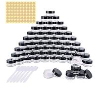 60 Pieces Empty Sample Pots, 5g / 5ml Clear Plastic Travel Cosmetic Container Jars for Creams, Sample, Make-Up Storage
