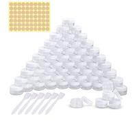 60 Pieces Empty Sample Pots, 5g / 5ml Clear Plastic Travel Cosmetic Container Jars for Creams, Sample, Make-Up Storage