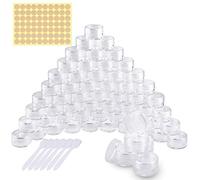 60 Pieces Empty Sample Pots, 5g / 5ml Clear Plastic Travel Cosmetic Container Jars for Creams, Sample, Make-Up Storage