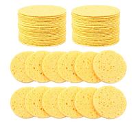 60 Pieces Face Cleaning Sponge, Natural Facial Sponge Compressed Facial Sponges Cleansing Reusable Wash Face Sponge for Facial Cleansing Exfoliating Makeup Removal (Yellow)
