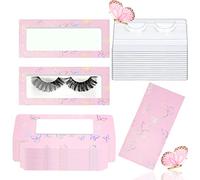 60 Pieces False Eyelashes Box Empty Lash Packaging Storage Containers 30 Soft Paper Lash Boxes with 30 Tray Colored butterfly Prints Lash Case Holder