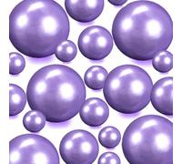 60 Pieces Floating NO Hole Pearls for Vases Centerpieces,Pearl Beads Light Purple Floating Beads for Vases Floatings Candles Weddings Home Party Table Centerpieces Decor 20mm/14mm/10mm