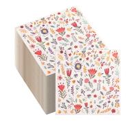 60 Pieces Flowers Leaves Colorful Pattern Disposable Beverage Napkins Everyday Use Decoration Serviettes Floral Cocktail Paper 2 Ply for Holidays Weddings Luncheon Dinner Party Supplies,33 x 33 cm
