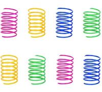 60 Pieces for Cats and Kittens Cat Toys with Feathers, Plastic Spiral Springs Batting Play (Random Colour)