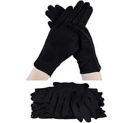 60 Pieces Glove Soft Stretchy Working Glove Costume Reusable Large Mitten for Inspection Photo Jewelry Silver Coin Archive Serving Costume, Cotton Gloves for Women Men Eczema Moisturizing Spa (Black)