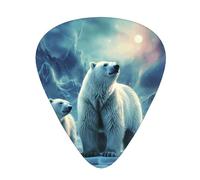 60 Pieces Guitar Picks Bulk, 3 Pcs Different Thickness Custom Guitar Picks with Storage Box, Polar Bears, Northern Lights, Guitar Accessories for Bass, Electric Guitar