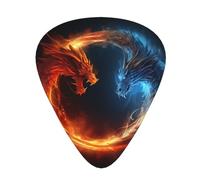 60 Pieces Guitar Picks in Bulk, 3 Pcs Different Thickness Custom Guitar Picks with Storage Box, Fire and Ice Dragons Guitar Accessories, for Bass, Electric Guitar