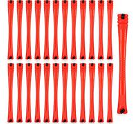 60 Pieces Hair Curling Rods Non-Slip Hair Rollers Plastic Cold Curling Rods Short Curler Rod with Elastic Rubber Band Perm Bars Hairdresser Styling Tool (Red, 0.5 cm / 0.2 inches)
