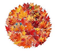 60 Pieces Maple Leaf Transparent Stickers for Scrapbooking, Fall Autumn Leaves Stickers Supplies Journal Stuffers for Adult Card Making Letters DIY (Leaf)
