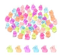 60 Pieces Mini Resin Figures Luminous Mini Easter Bunny Tiny Rabbit Tiny Animals for Dollhouse Fairy Garden Micro Landscape Bunny Party Favors