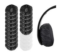 60 pieces of earphone case, ear pad protective cover, retractable health earphone cover, suitable for earphones with a diameter of 10-12cm, independently packaged, non-woven earmuffs (black, white)
