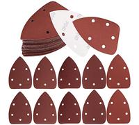 60 Pieces Sanding Discs Pads, 5 Holes Hook and Loop Sandpaper, Triangle Sanding Sheets, 40/80/120/180/240/320 Grits Assorted Sandpaper Pads for Sanding, Polishing, Random Orbital Sander