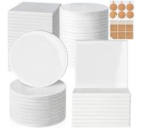 60 Pieces Sublimation Coasters, GOH DODD Glossy Ceramic Tiles Glazed Blanks with Cork for DIY Alcohol Ink Heat Transfer Painting Housewarming Gifts Wedding Arts Crafts School Education, 4 Inch
