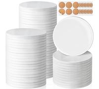 60 Pieces Sublimation Coasters, GOH DODD Glossy Ceramic Tiles Glazed Blanks with Cork for DIY Alcohol Ink Heat Transfer Painting Housewarming Gifts Wedding Arts Crafts School Education, Round, 4 Inch