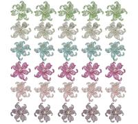 60 Pieces Synthetic Starfish Petal Charms For Ornament Crafting, Personal Hair Adornments, Apparel Decoration, Consists Of Lavender, Blush, Indigo, Chartreuse, , And , Splendid For Artistic Work