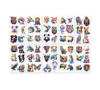 60 Pieces Watercolour Animal Temporary Tattoos, Cute Body Stickers for Kids, Perfect for Parties and Gifts, Includes Arm and Shoulder Designs