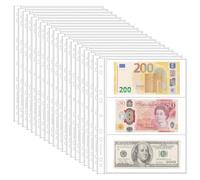 60 Pockets Banknote Sleeves - 20 Sheets Currency Holder Collecting Pages for Paper Money Bill Banknote Coupon IN02020