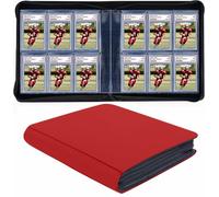 60 Pockets Graded Card Binder, Toploading PSA Slab Holder Album, PU Leather Graded Card Storage Binder, Premium 6 Pocket PSA Card Binder Album with Sleeves (Red)