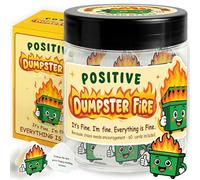 60 Positive Dumpster Fire Cards Jar - Emotional Support Dumpster Fire With Affirmation Cards - Appreciation Gifts For Coworkers - Encouragement Gifts For Coworkers - Coworker Gift For Women