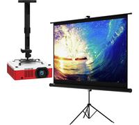 60" Projector screen with stand & Universal Projector Mount