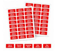 60 Red Stick On Name Labels for Clothes No Iron Just Peel and Stick