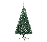 (60 rose gold balls) vidaXL Artificial Half Christmas Tree with LEDs&Ball Multi Colours Multi Sizes
