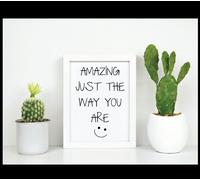 60 SECOND MAKEOVER Amazing Just The Way You Are Life Inspirational Quote in Frame in White 60 SECOND MAKEOVER White